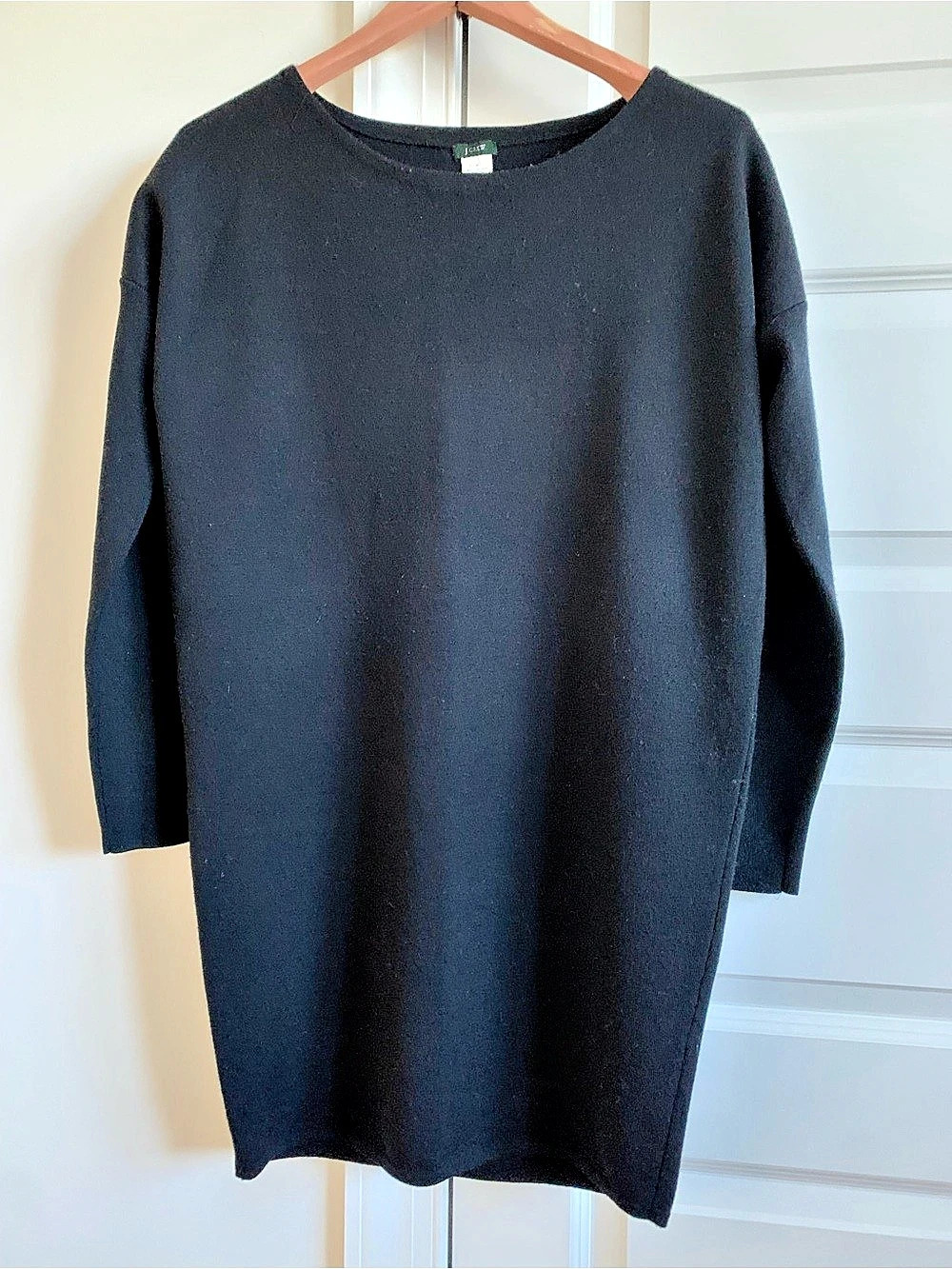 J.Crew Merino Wool Midi Dress in Black Size Medium